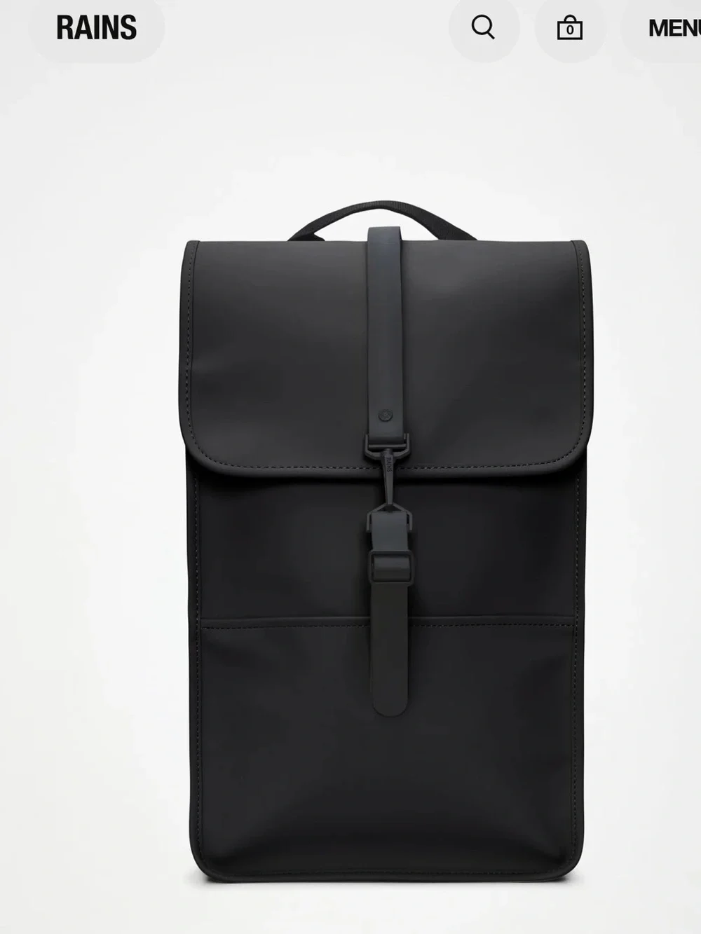 Rains Black Signature Flap Backpack